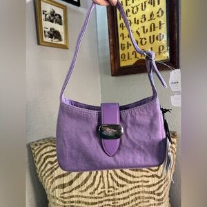 Coach Eliza Purple Denim Shoulder Bag